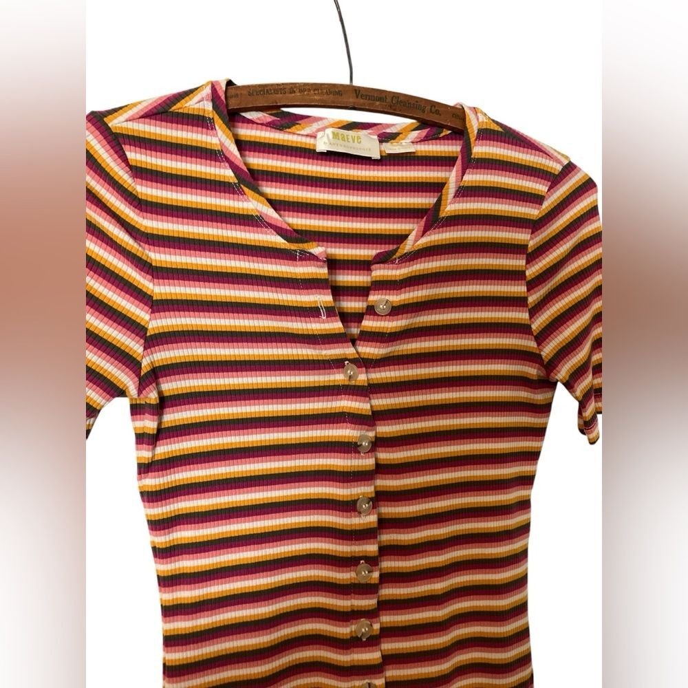 Anthropologie Striped Button-Down Tee - Picture 2 of 4